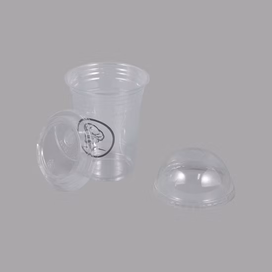 High Transparent Material PP/PS Disposable Cold Drinking Plastic Cups with Lids and Straws